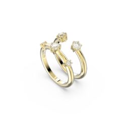 Swarovski - Str: 60 - Constella ring, Set (2), Round cut, White, 18K gold finish