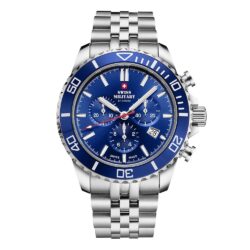 Swiss Military Sølvfarget/Blå - 43mm