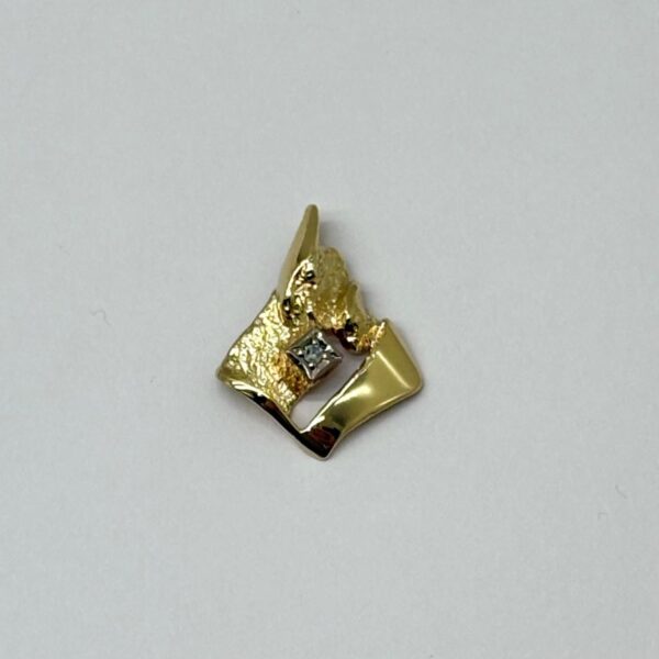 VINTAGE - Anheng i Gult gull i 14K (585) Diamant