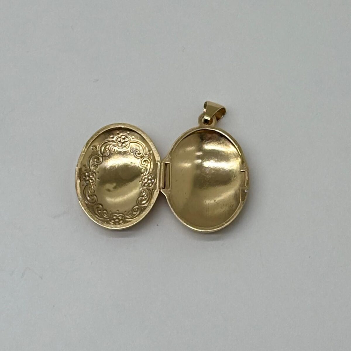 VINTAGE - Anheng i Gult gull i 14K (585) Medaljong - Bilde 2
