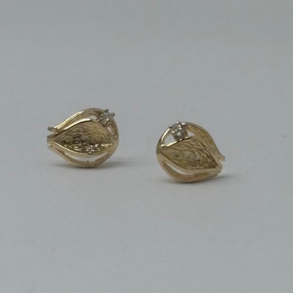 VINTAGE - Ørepynt i Gultgull i 14K (585) Banket design