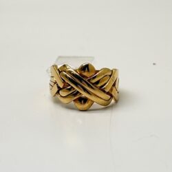 VINTAGE - Ring i Gult gull i 14K (585) Libanon ring, 6deler Str: 56