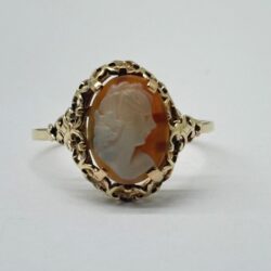 VINTAGE - Ring i Gultgull i 14K (585) Camè Str: 62
