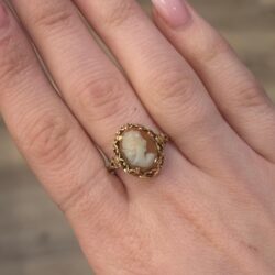 VINTAGE - Ring i Gultgull i 14K (585) Camè Str: 62 - Bilde 3
