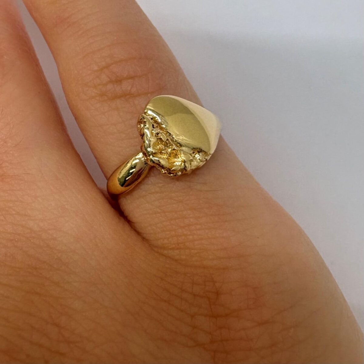 VINTAGE - Ring i Gultgull i 14K (585) banket/glatt Str: 49 - Bilde 2